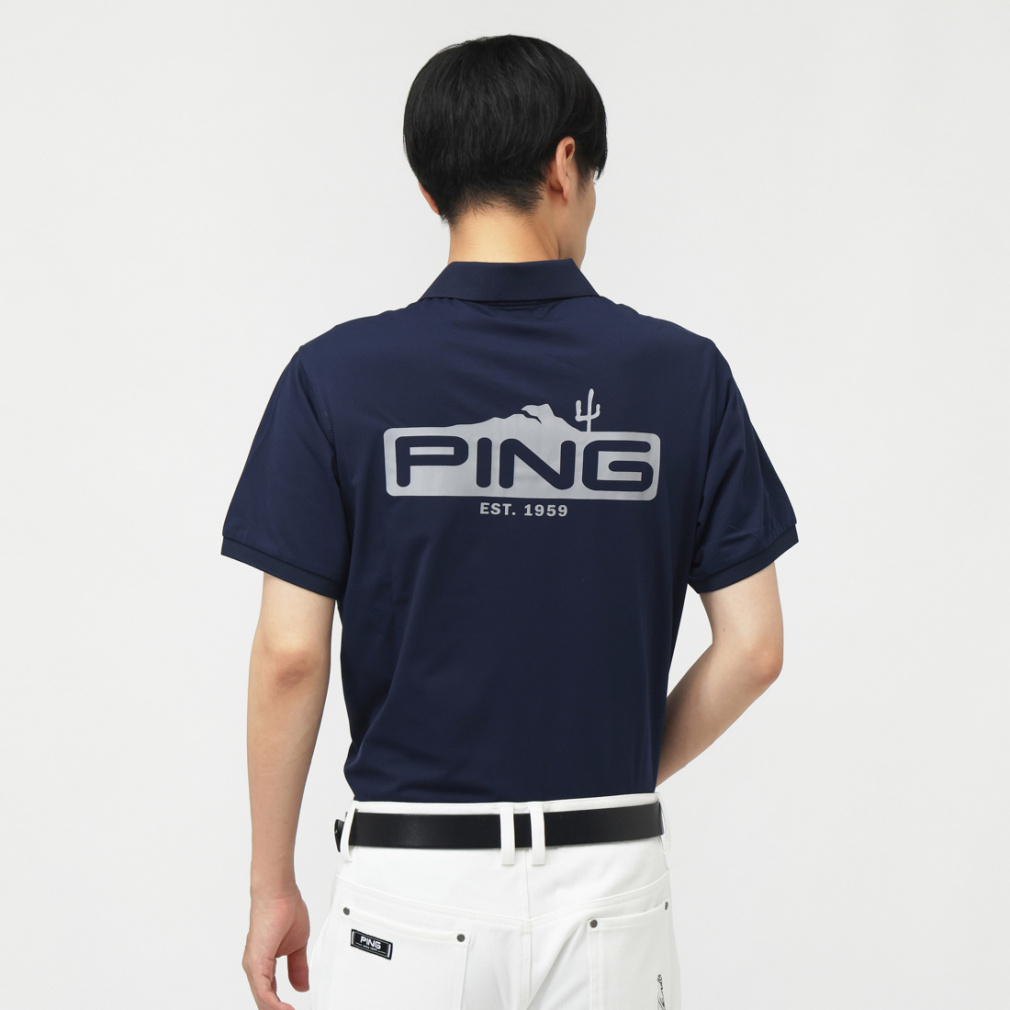ピン ゴルフウェア 半袖シャツ 秋 冬 24FWストレッチカノコ半袖