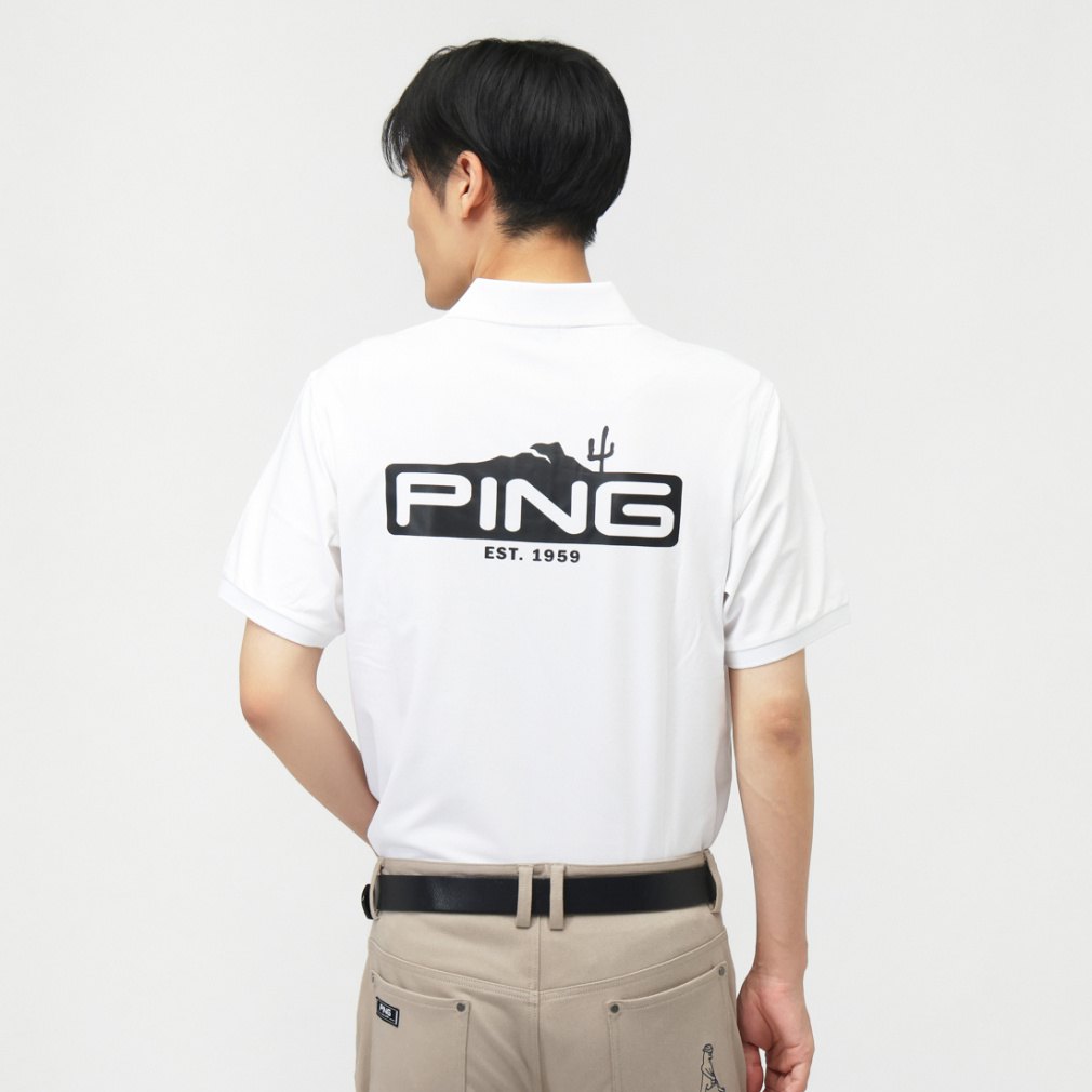 ピン ゴルフウェア 半袖シャツ 秋 冬 24FWストレッチカノコ半袖