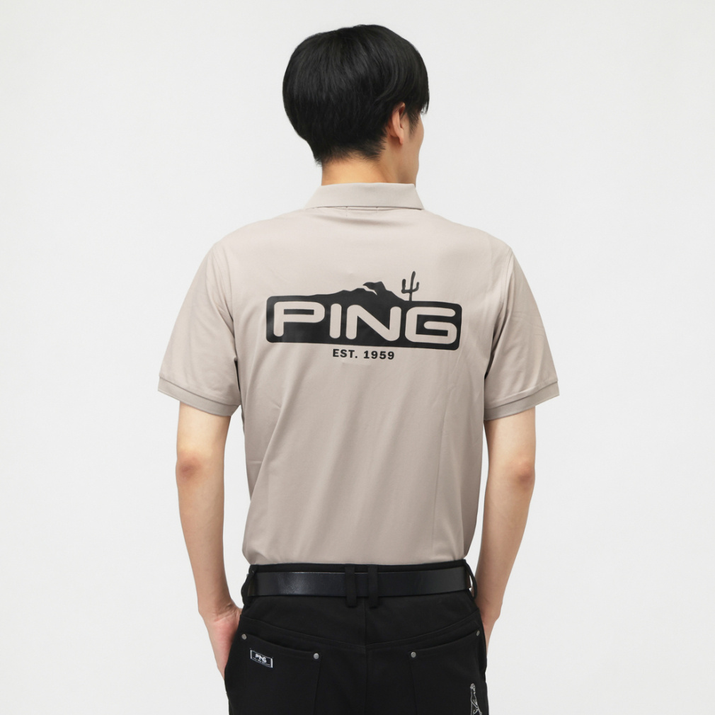 ピン ゴルフウェア 半袖シャツ 秋 冬 24FWストレッチカノコ半袖