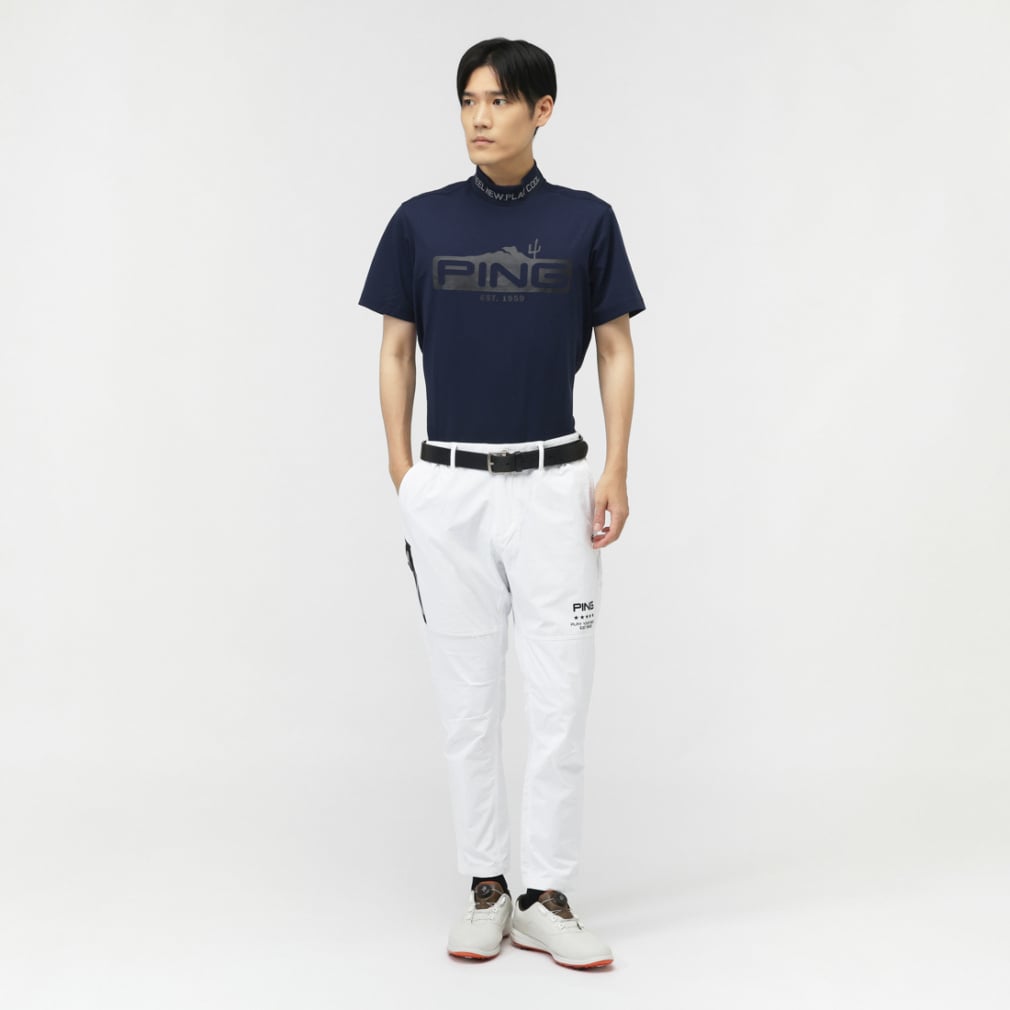 ピン ゴルフウェア 半袖シャツ 秋 冬 24FWストレッチカノコ半袖