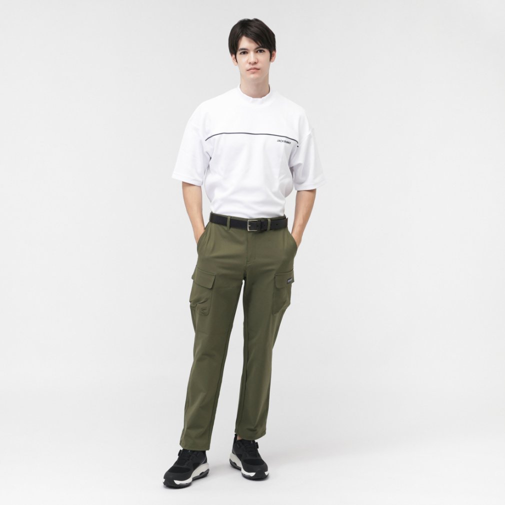 ジャック バニー ゴルフウェア 半袖シャツ 秋 冬 天竺ポンチ 五分袖