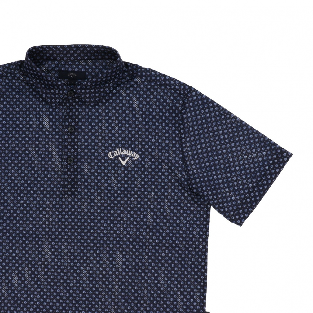 【Callaway 】かざあなメッシュ シャツ かざあなメッシュミニフラワープリントシャツ C25234141｜Alpen