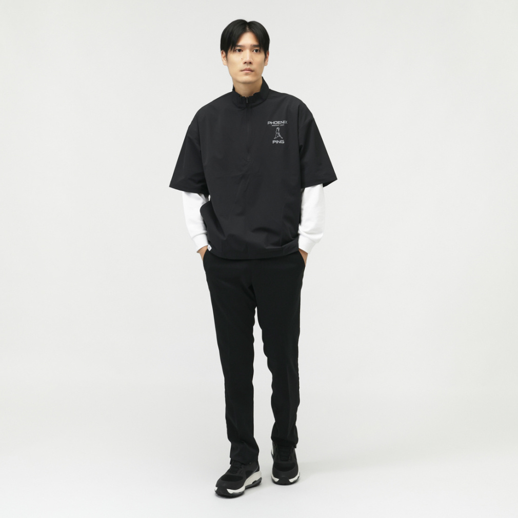 ピン ゴルフウェア 半袖ウインドブレーカー 秋 冬 24FW半袖スニード