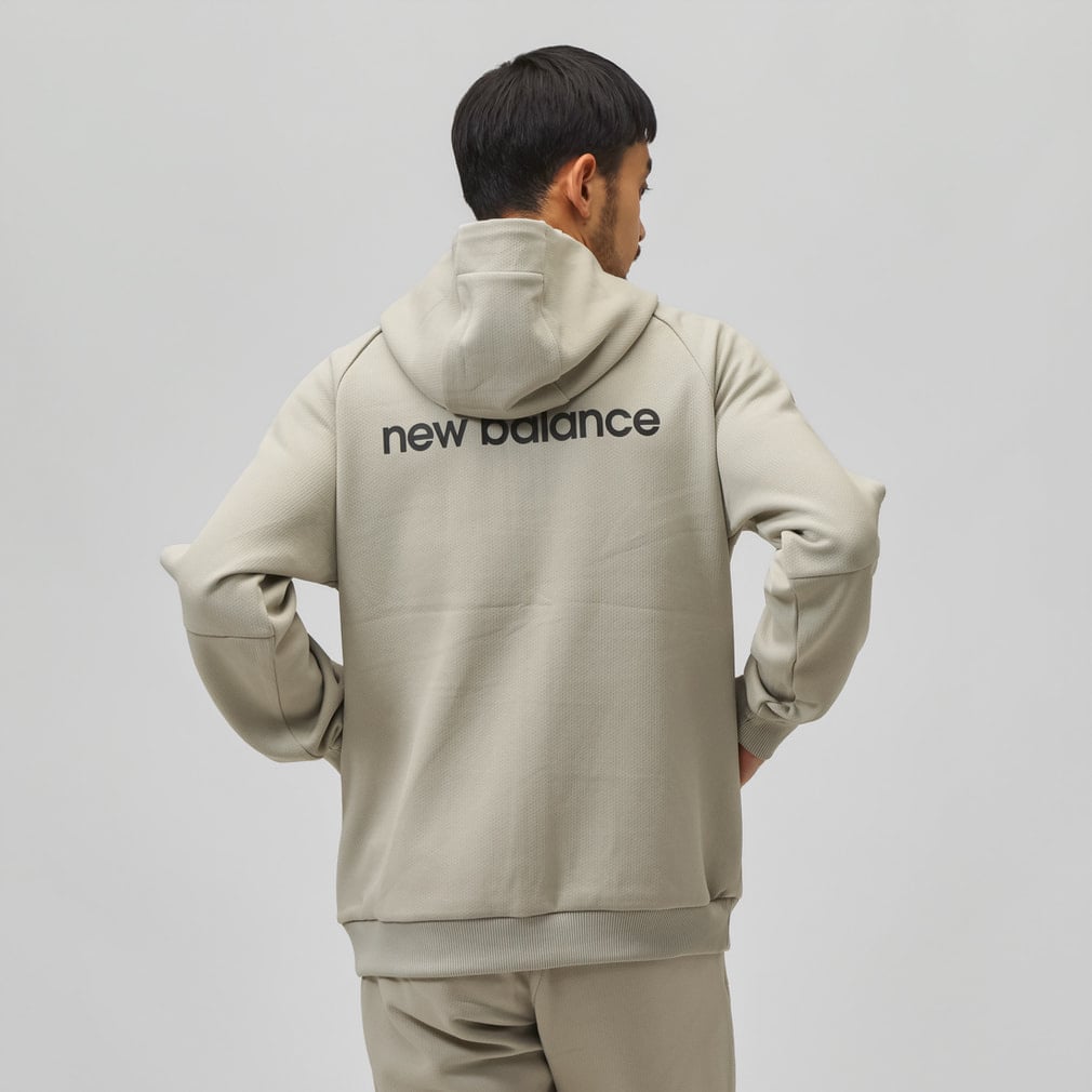 New Balance ゴルフウェア 上下セット ベージュ L ニューバランス ゴルフウェア 長袖トレーナー 秋 冬 SWEAT FULL ZIP
