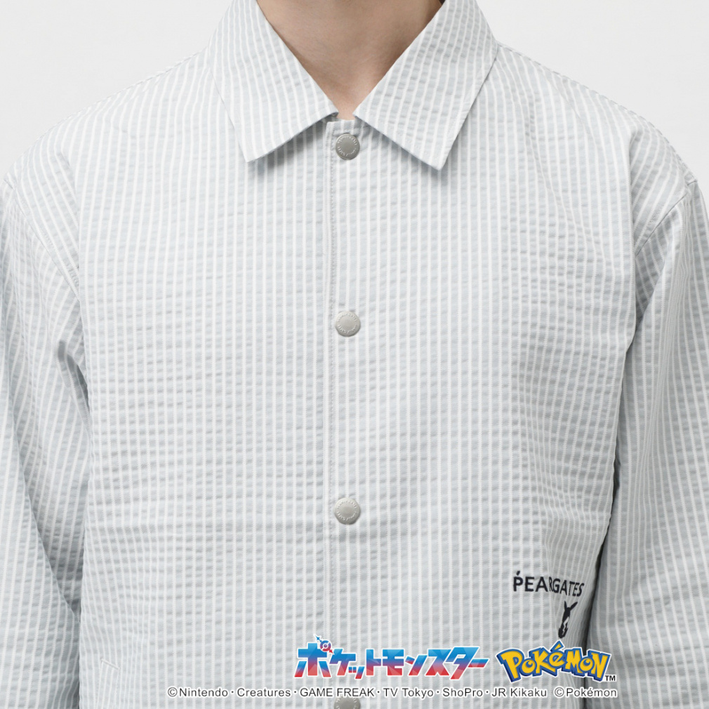 PEARLYGATES ポケモン☆ピカチュウ ☆ストライプコーチジャケット☆新品 ポケモン】ピカチュウ C/Peサッカーストライプコーチジャケット