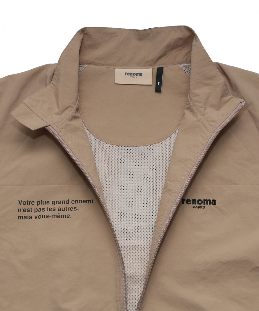 ゴルフウェア 長袖ウインドブレーカー 春 夏 BACK SWITCHING NYLON ZIP