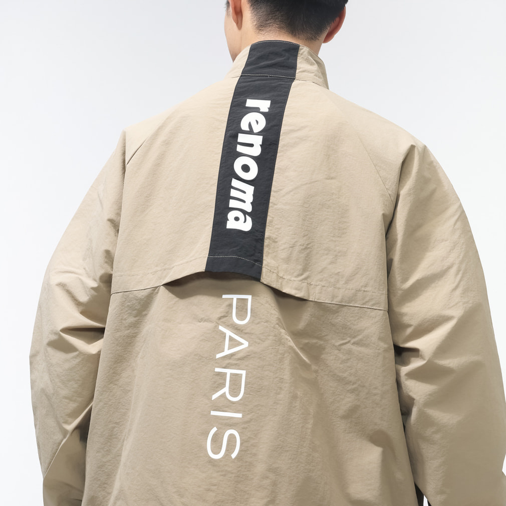 ゴルフウェア 長袖ウインドブレーカー 春 夏 BACK SWITCHING NYLON ZIP