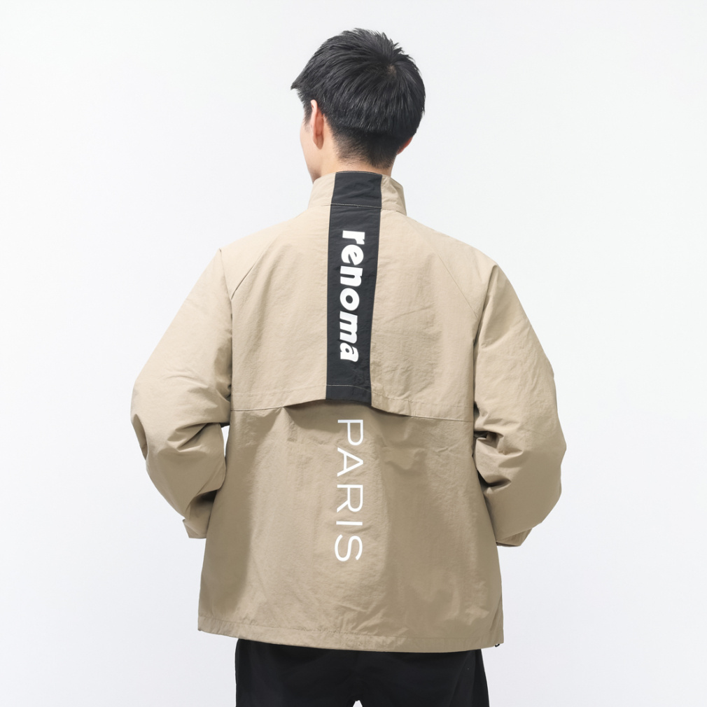 ゴルフウェア 長袖ウインドブレーカー 春 夏 BACK SWITCHING NYLON ZIP