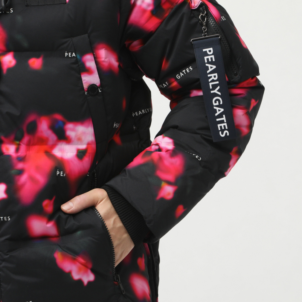 PEARLY GATES ジャケット&ベスト　表裏着用可能ブラック/レッド Nyストレッチリップストップ エアーサーキュレーション 柄 0534220107