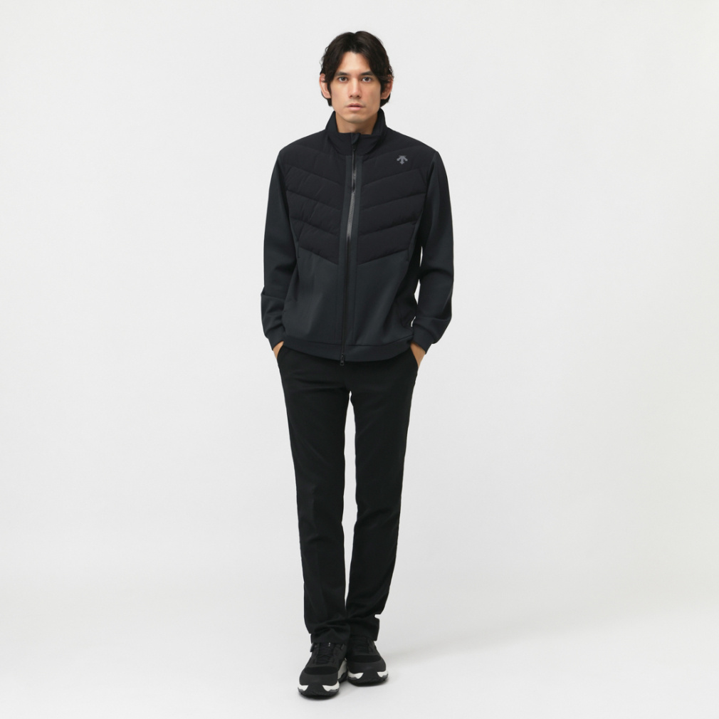 【デサントゴルフ】美品 ダウンジャケット ブラック XLサイズ メンズ デサント ゴルフ DESCENTE ゴルフ メンズ ゴルフ ダウンジャケット