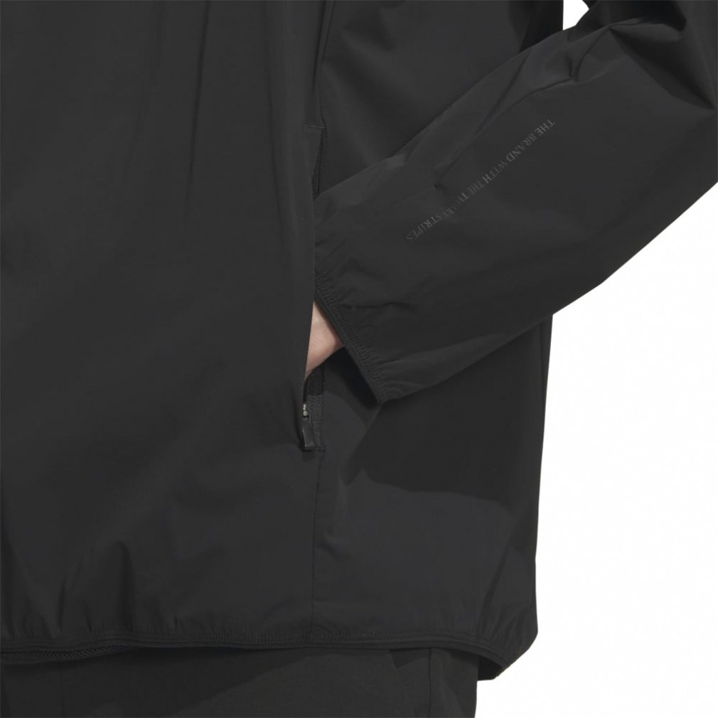 adidas ゴルフウェア ネイビー 長袖シャツ ストライプ アディダス ゴルフ 長袖 ハーフジップ 3ストライプス ベーシック