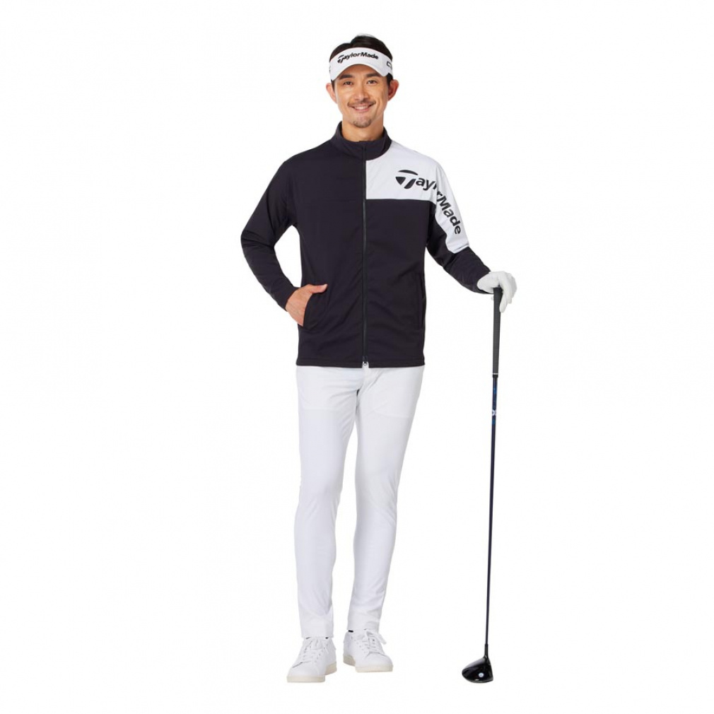 美品TaylorMade ダブルレイヤーウィンド　ジャケット　UN319 メンズ ダブルレイヤー ウィンド ジャケット ブラック UN319