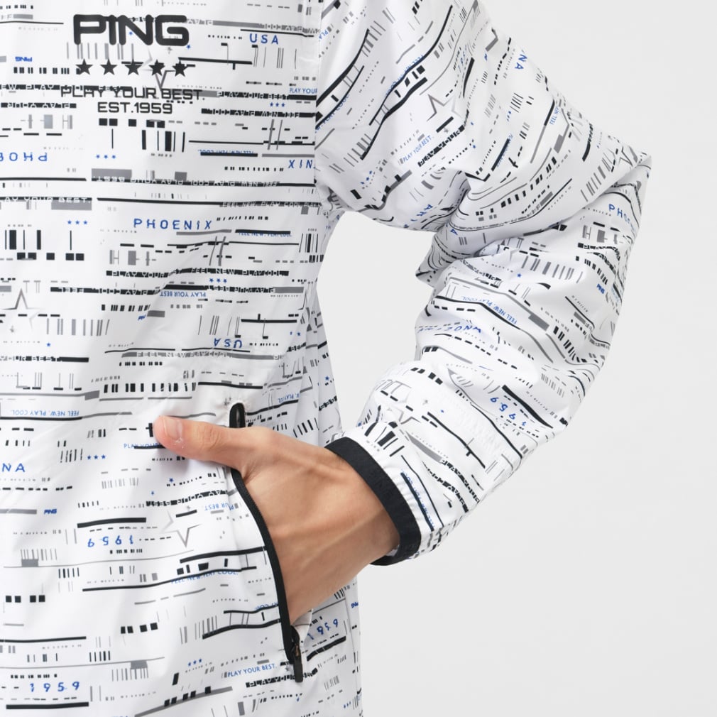 ピン ゴルフウェア 長袖ウインドブレーカー 秋 冬 24FWフルジップ