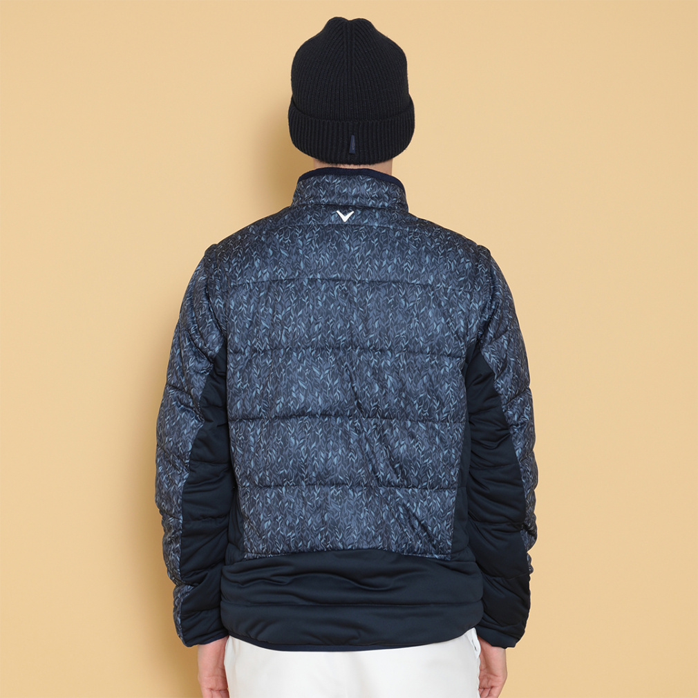 キャロウェイ ゴルフウェア 中綿ジャケット 秋 冬 フェザープリント