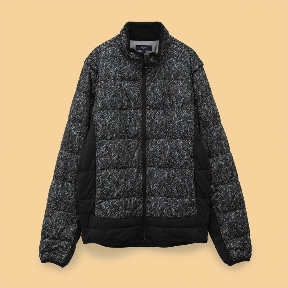 キャロウェイ ゴルフウェア 中綿ジャケット 秋 冬 フェザープリント