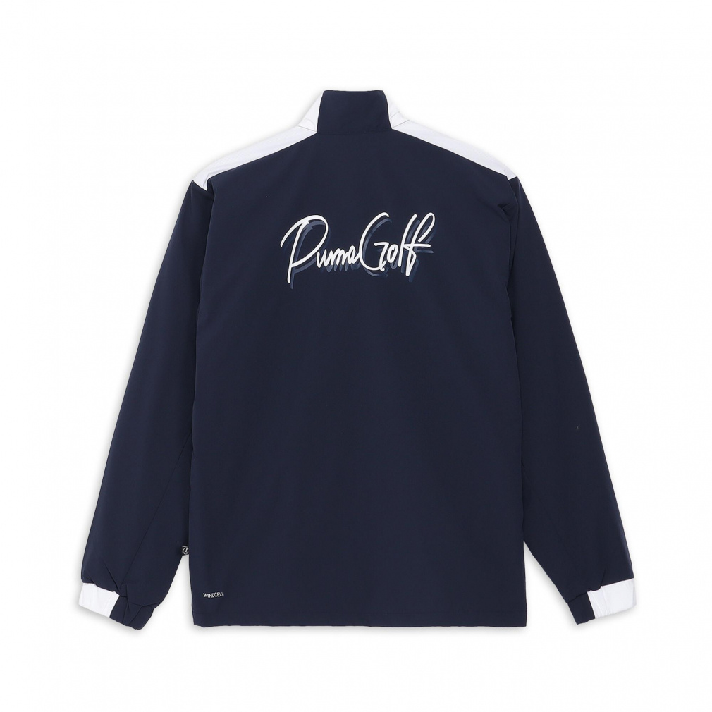 プーマゴルフ】人気キルティング×ロゴマーク 長袖ゴルフ中綿ブルゾンジャケットXL プーマ ゴルフウェア 長袖ウインドブレーカー 秋 冬 ストレッチバック