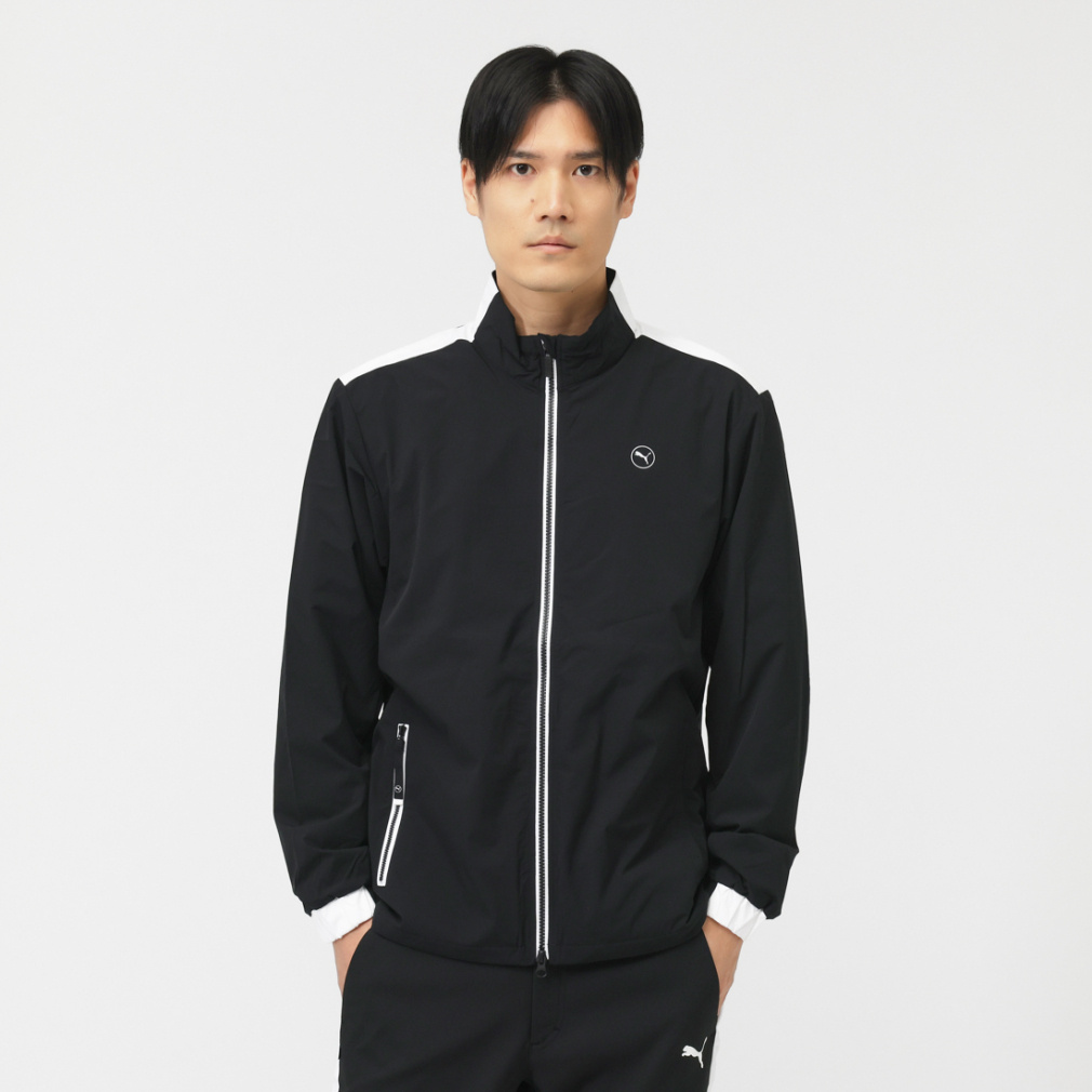 プーマ ゴルフウェア 長袖ウインドブレーカー 秋 冬 ストレッチバック