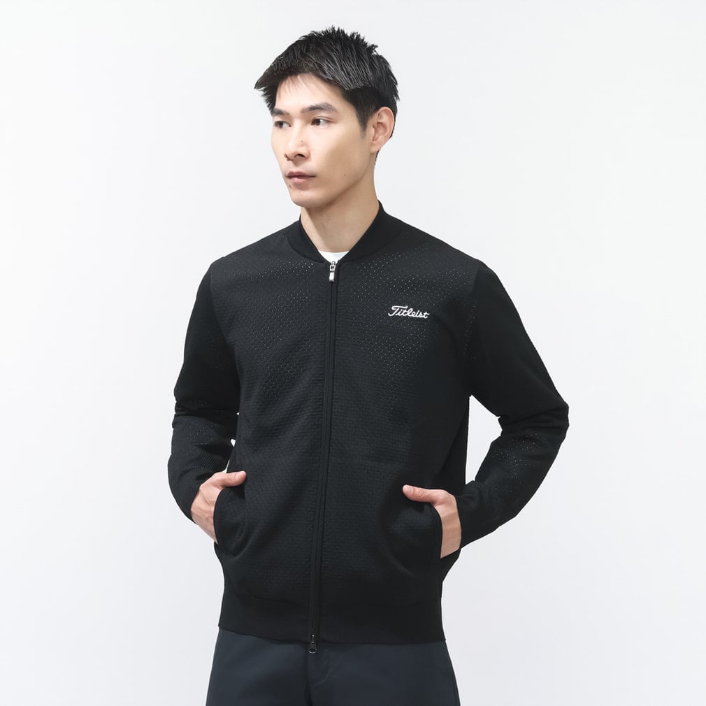 タイトリスト ゴルフウェア 長袖セーター 春 夏 フルジップニット