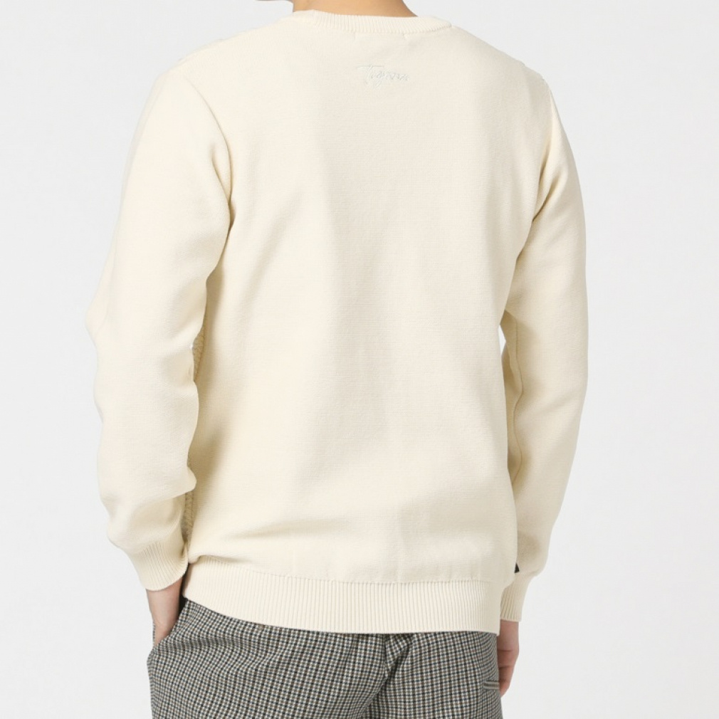 ティゴラ ゴルフウェア 長袖セーター 秋 冬 ポリエステルニット クルー