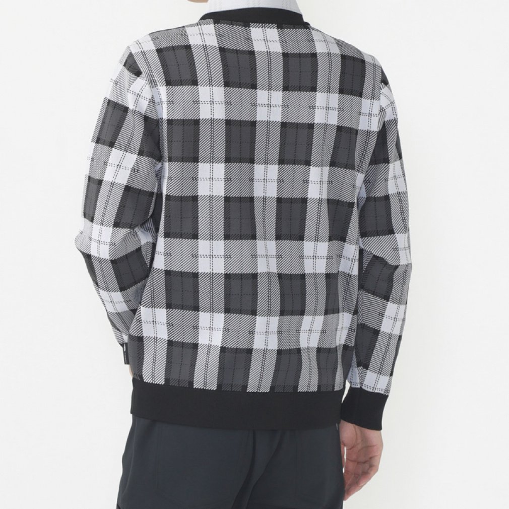 チェック柄クルーネックセーター チェック UV マシンウォッシャブル TR