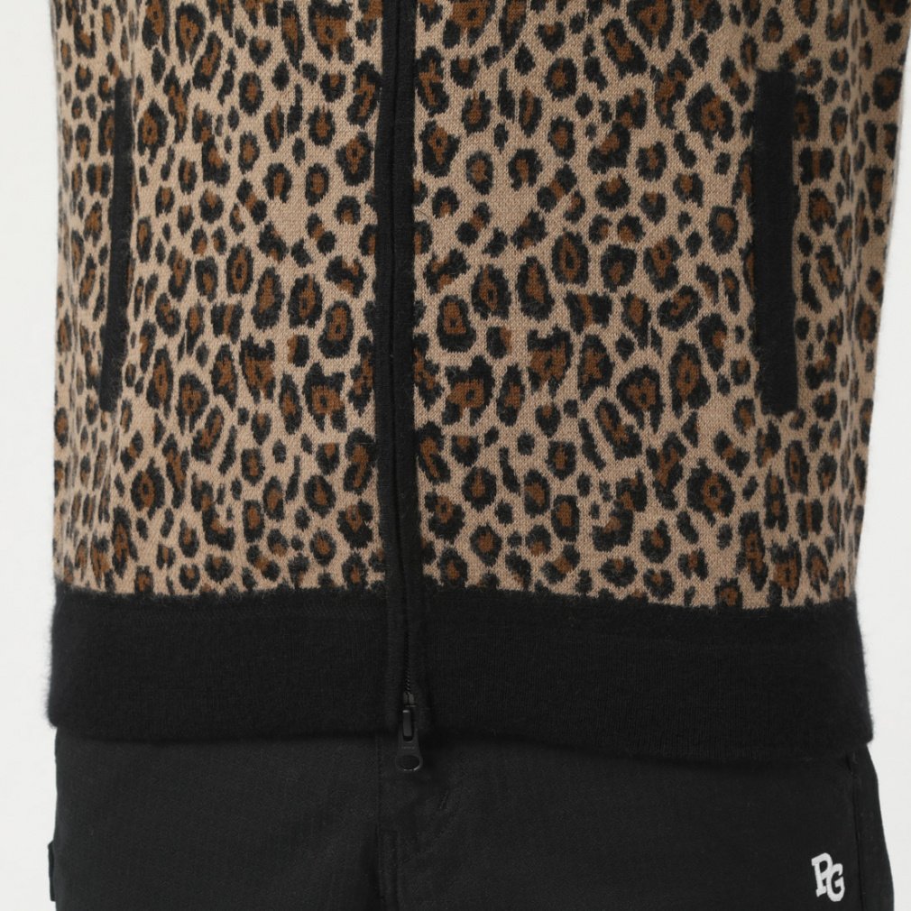 パーリーゲイツ ゴルフウェア 長袖セーター 秋 冬 カシミヤ レオパード