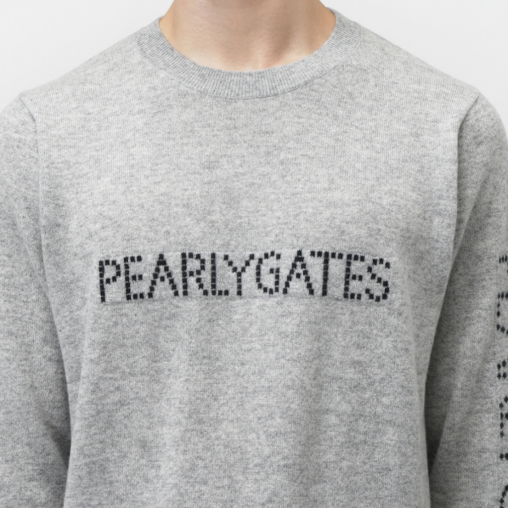 パーリーゲイツ ゴルフウェア 長袖セーター 秋 冬 12G 部分JQ カシミヤ