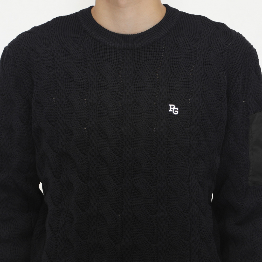 パーリーゲイツ ゴルフウェア 長袖セーター 秋 冬 地柄クルーネック