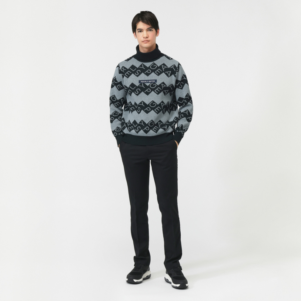 パーリーゲイツ ゴルフウェア 長袖セーター 秋 冬 ダブルJQロゴギザ