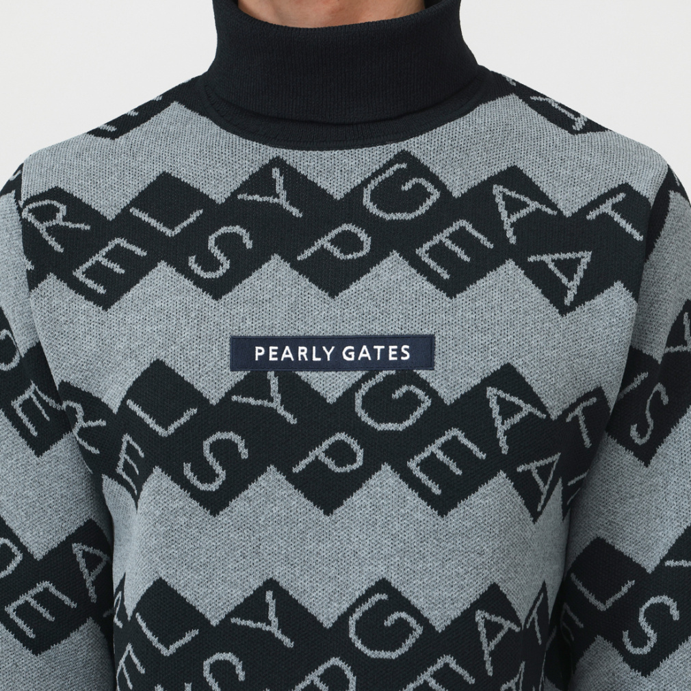 パーリーゲイツ ゴルフウェア 長袖セーター 秋 冬 ダブルJQロゴギザ