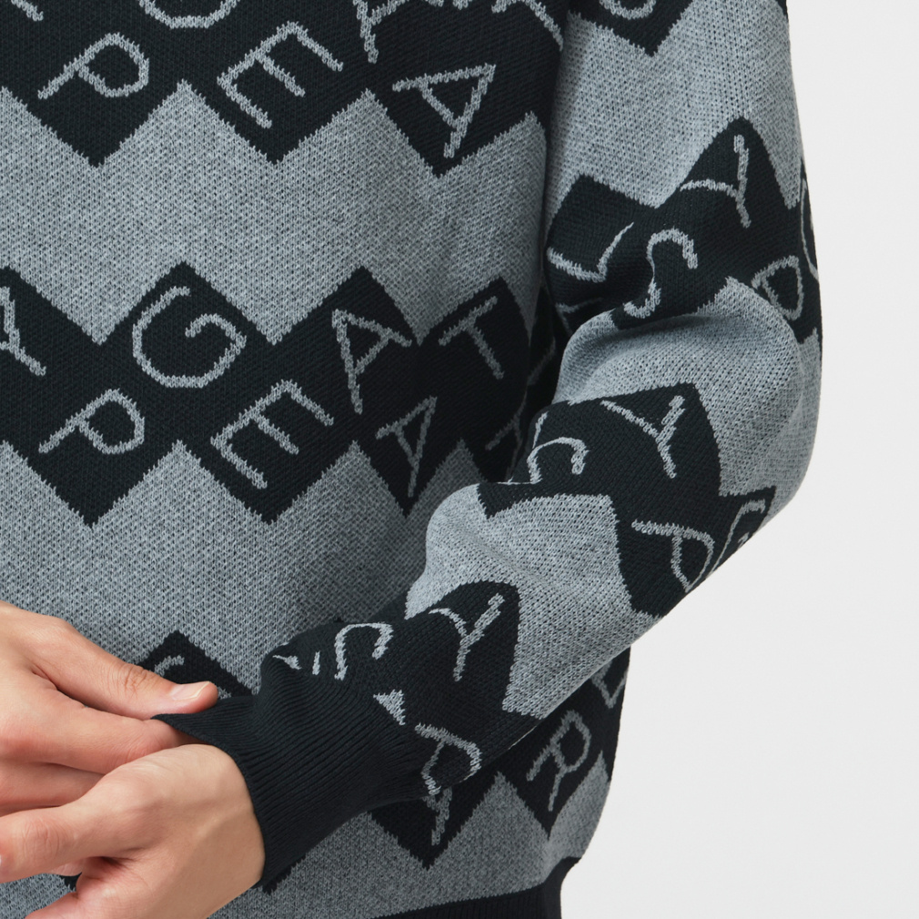 パーリーゲイツ ゴルフウェア 長袖セーター 秋 冬 ダブルJQロゴギザ