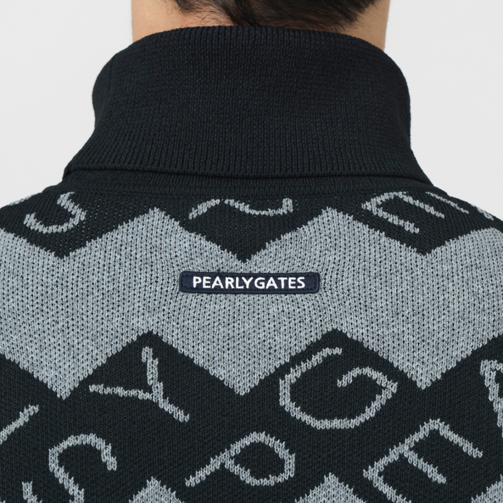 パーリーゲイツ ゴルフウェア 長袖セーター 秋 冬 ダブルJQロゴギザ