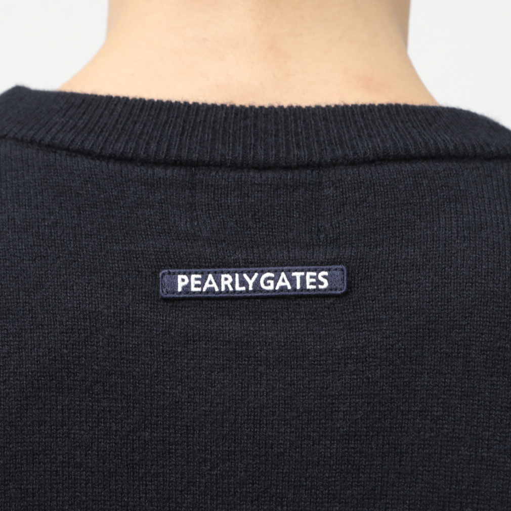 パーリーゲイツ ゴルフウェア 長袖セーター 秋 冬 天竺×DIAPLEX クルー