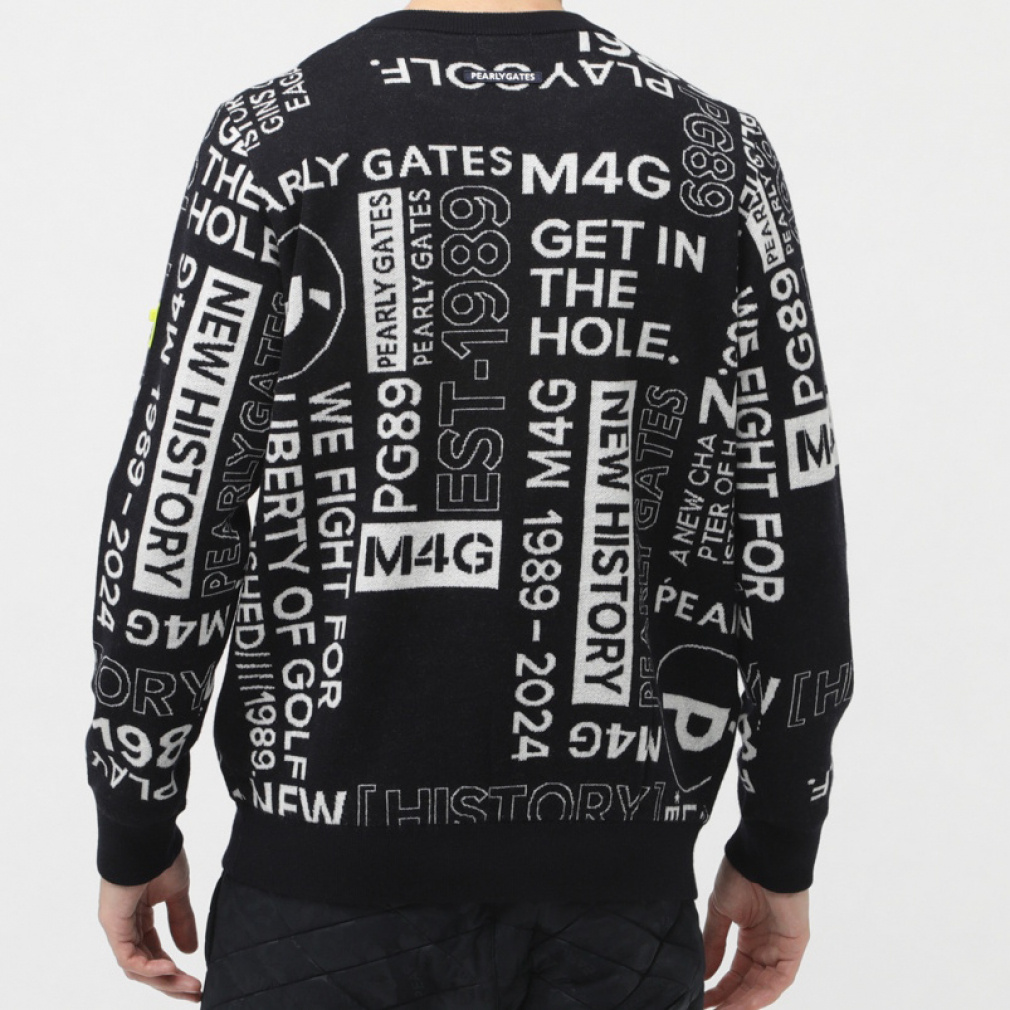 パーリーゲイツ ゴルフウェア 長袖セーター 秋 冬 NewHistoryロゴ柄