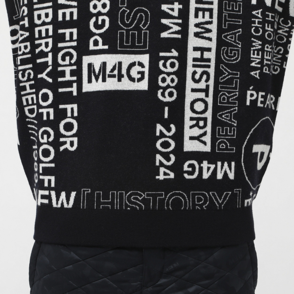 パーリーゲイツ ゴルフウェア 長袖セーター 秋 冬 NewHistoryロゴ柄