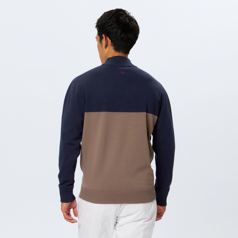 アンパスィ ゴルフウェア 長袖セーター 秋 冬 袖防風ハイネック