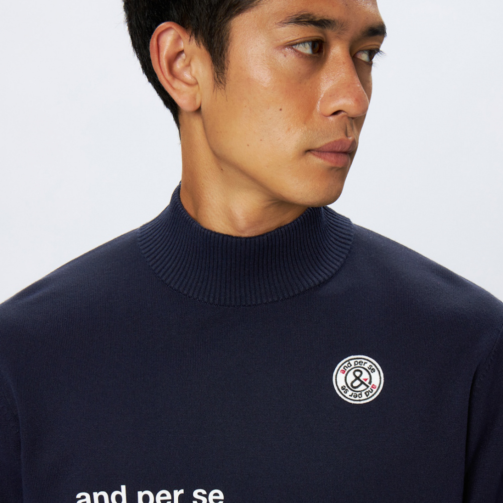 アンパスィ ゴルフ メンズウェア メンズ セーター アンパスィ ゴルフウェア 長袖セーター 秋 冬 袖防風ハイネック