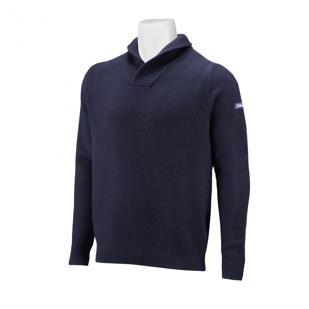 タイトリスト ゴルフウェア 長袖セーター 秋 冬 ショールカラーニット