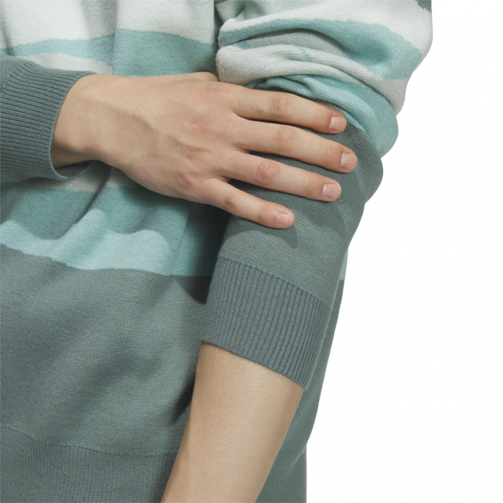 アディダス ゴルフウェア 長袖セーター 秋 冬 グラフィック クルー