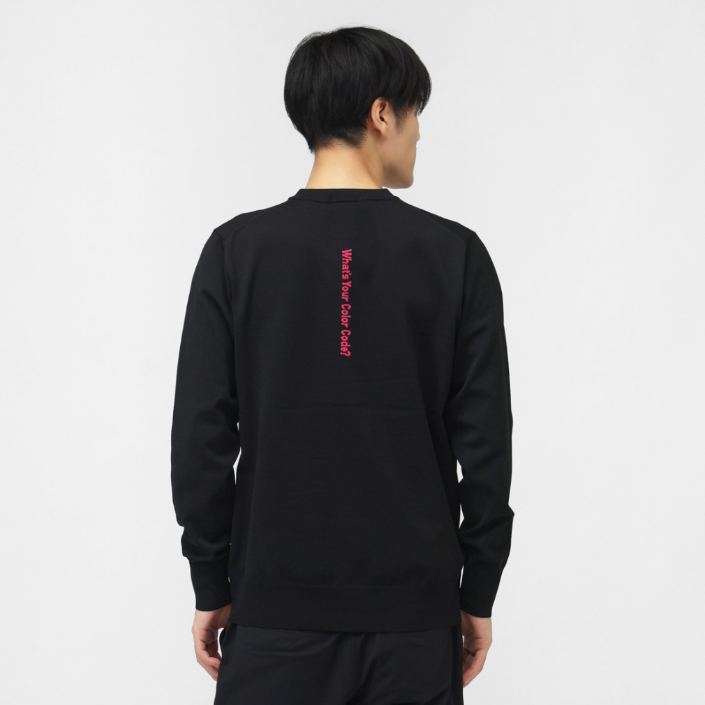 ピン ゴルフウェア 長袖セーター 秋 冬 10カラークルーネックニット