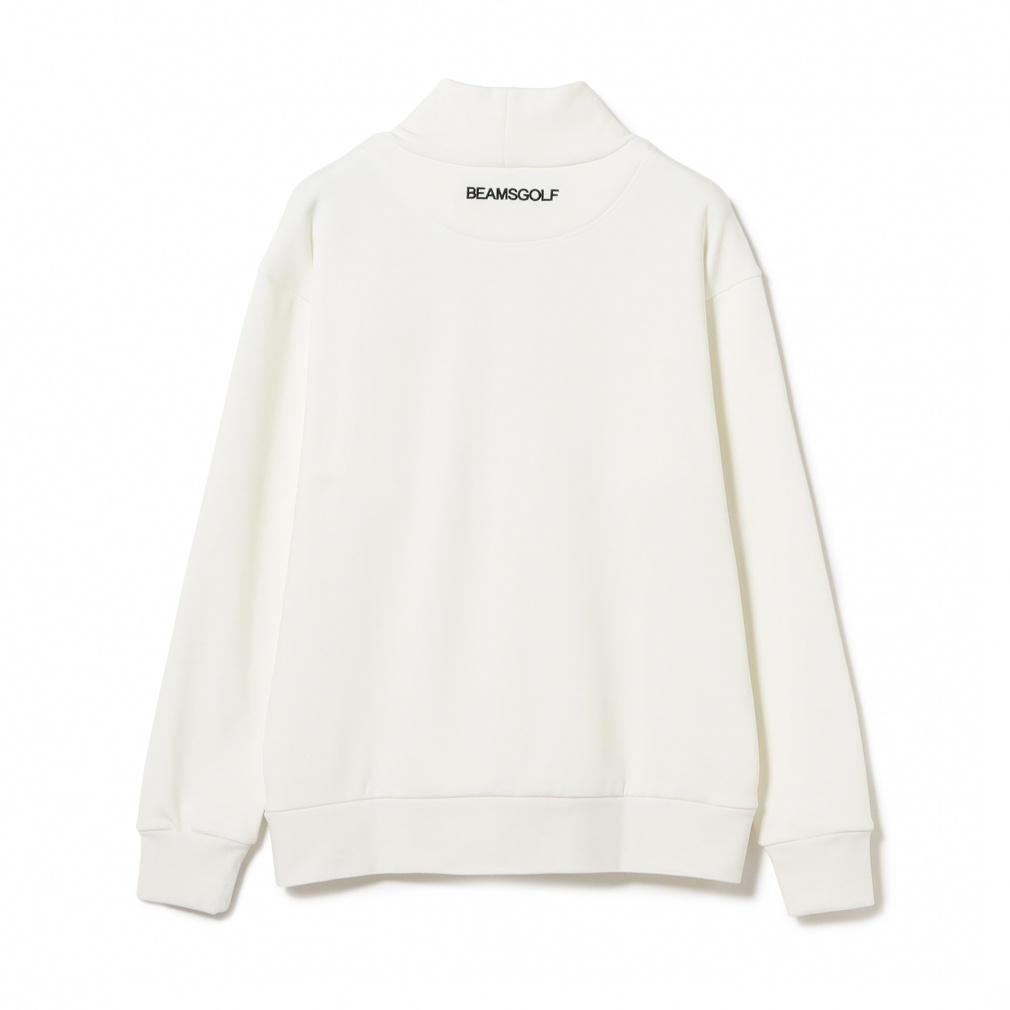 BEAMS GOLF 薄手長袖セーター アイボリー ビームスゴルフ ゴルフウェア 長袖セーター 秋 冬 OR.裏起毛 H/N PO