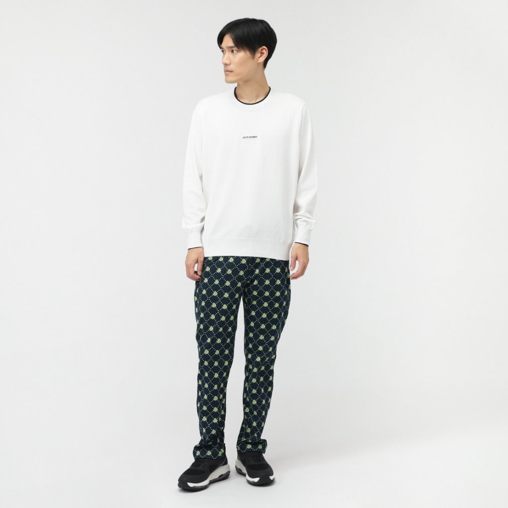 ジャック バニー ゴルフウェア 長袖セーター 秋 冬 16G クルーネック