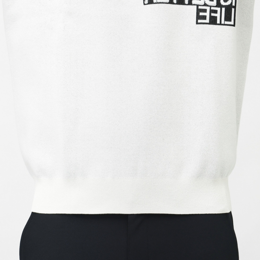 ホワイト　セーター　6 サイズ LLジャックバニー メンズ　ゴルフ　ウェア ジャック バニー ゴルフウェア 長袖セーター 春 夏 Pe Wジャガード