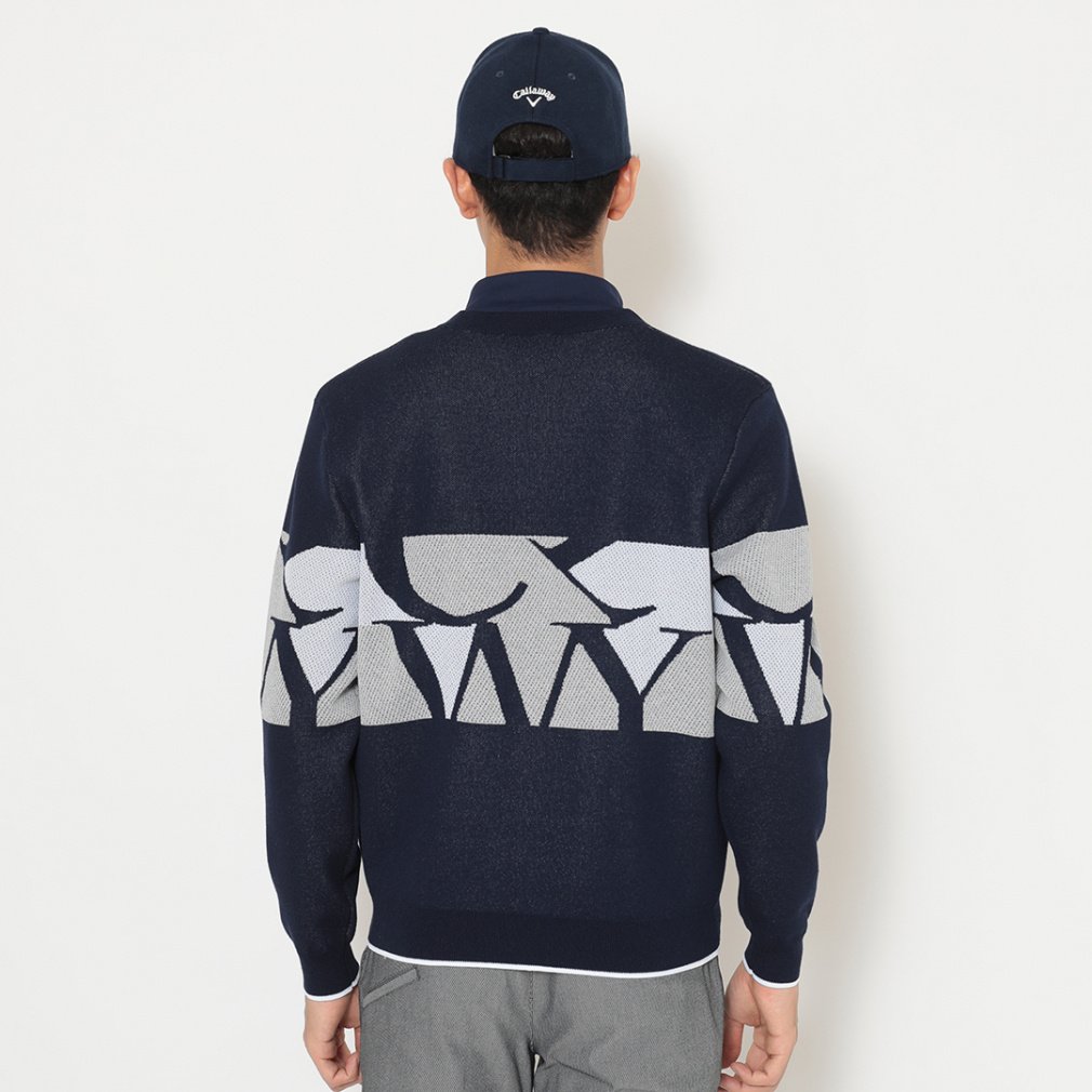 キャロウェイ ゴルフウェア 長袖セーター 秋 冬 ロゴジャカードクルー
