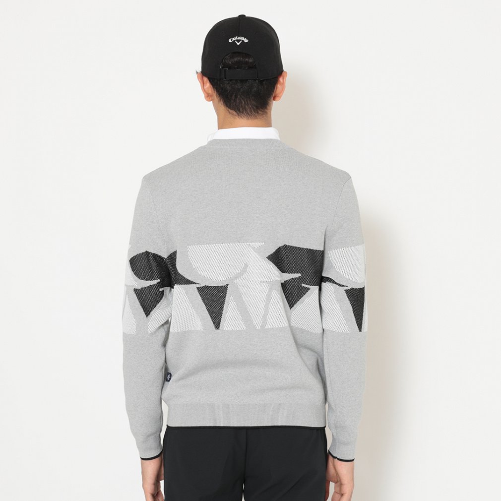 美品★ キャロウェイ ゴルフ LL カウチン風 北極柄 ニットブルゾン Callaway（キャロウェイ） ゴルフウェア 長袖セーター 秋 冬 ロゴジャ