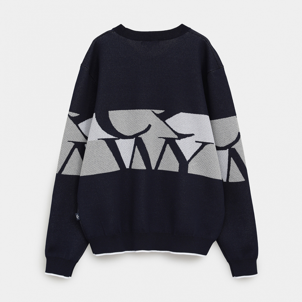 キャロウェイ ゴルフウェア 長袖セーター 秋 冬 ロゴジャカードクルー