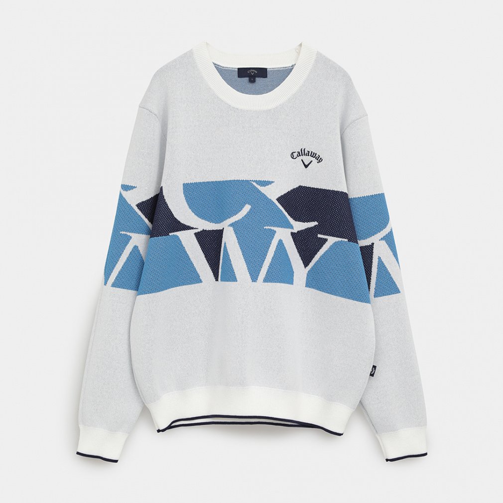 キャロウェイ ゴルフウェア 長袖セーター 秋 冬 ロゴジャカードクルー