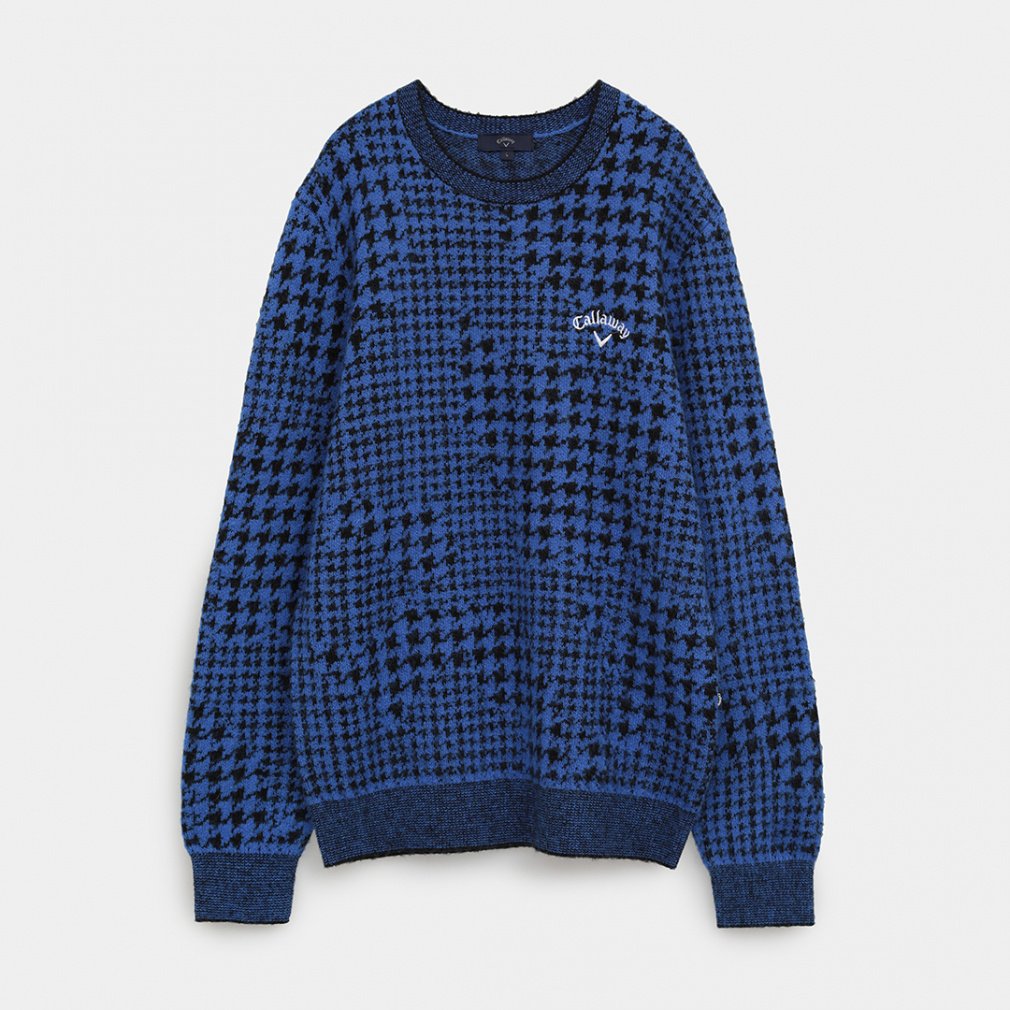 キャロウェイ ゴルフウェア 長袖セーター 秋 冬 千鳥ジャカードクルー