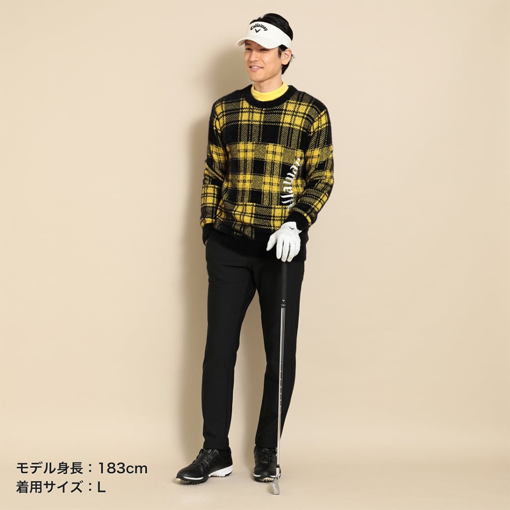 キャロウェイ　ニット セーター リバーシブル 防風ブルゾン メンズM キャロウェイ ゴルフウェア 長袖セーター 秋 冬 クルーネックニット