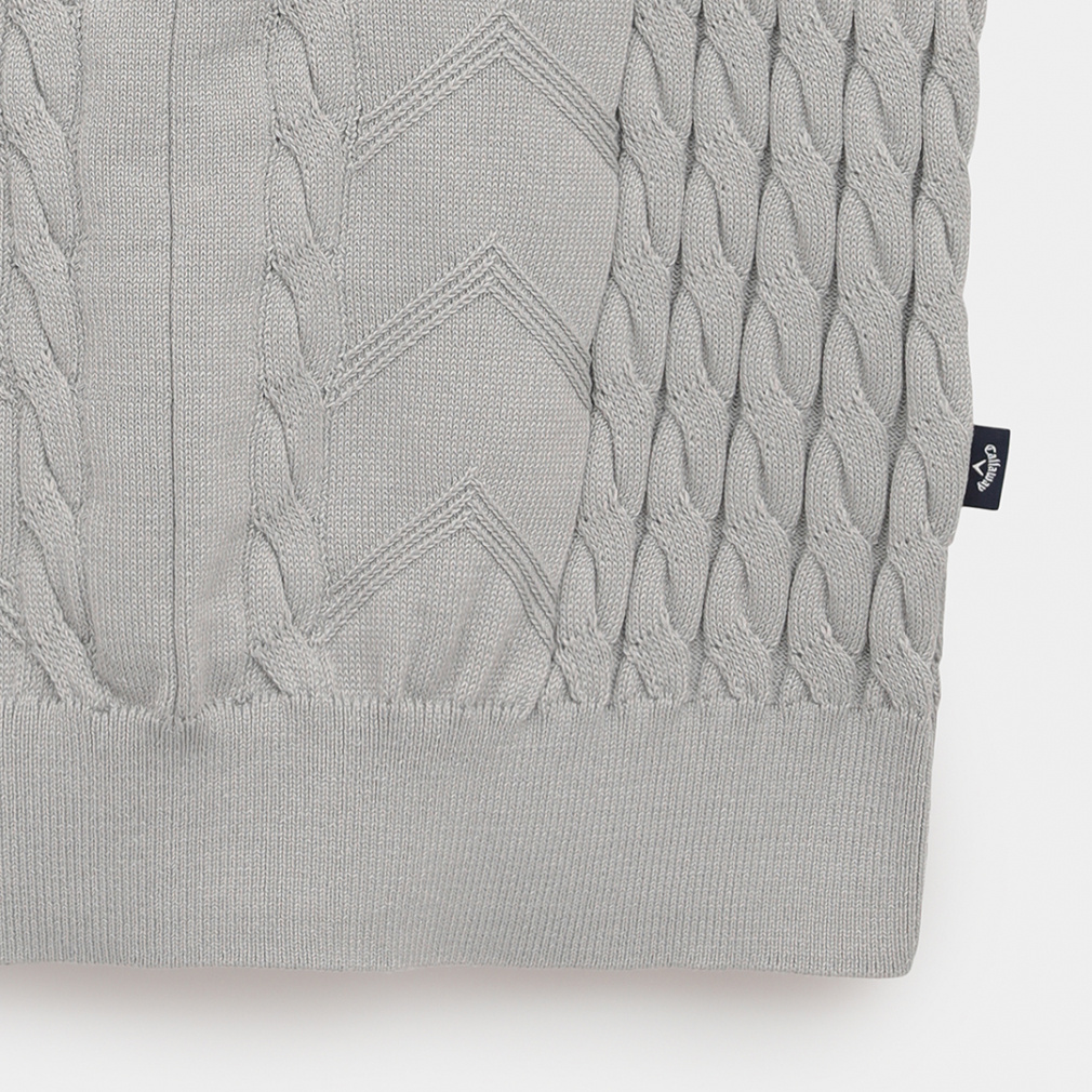 キャロウェイ ゴルフウェア ベスト 秋 冬 Vネックケーブルニットベスト