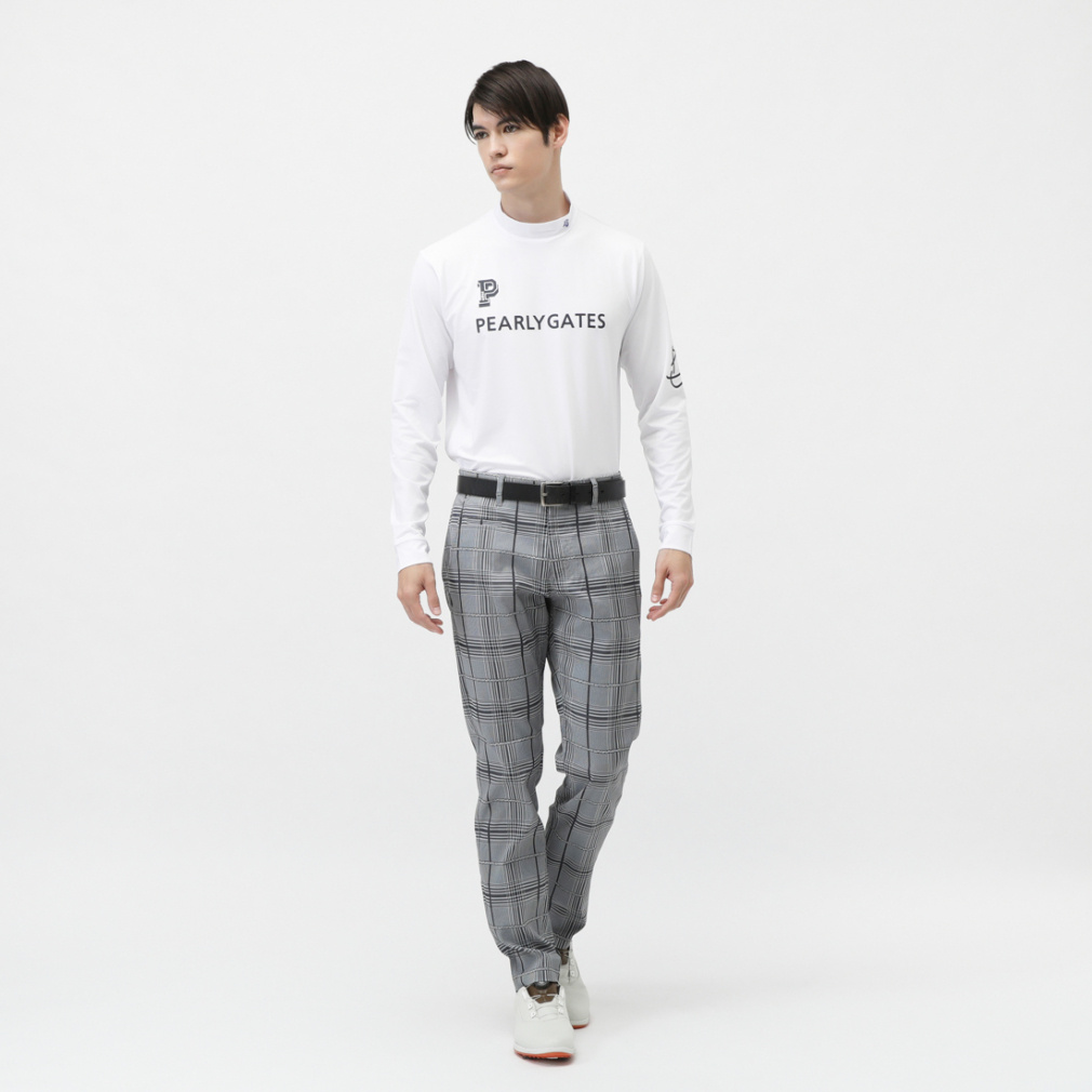 パーリーゲイツ ゴルフウェア スラックス 春 夏 先染Peチェック×ロゴJQ